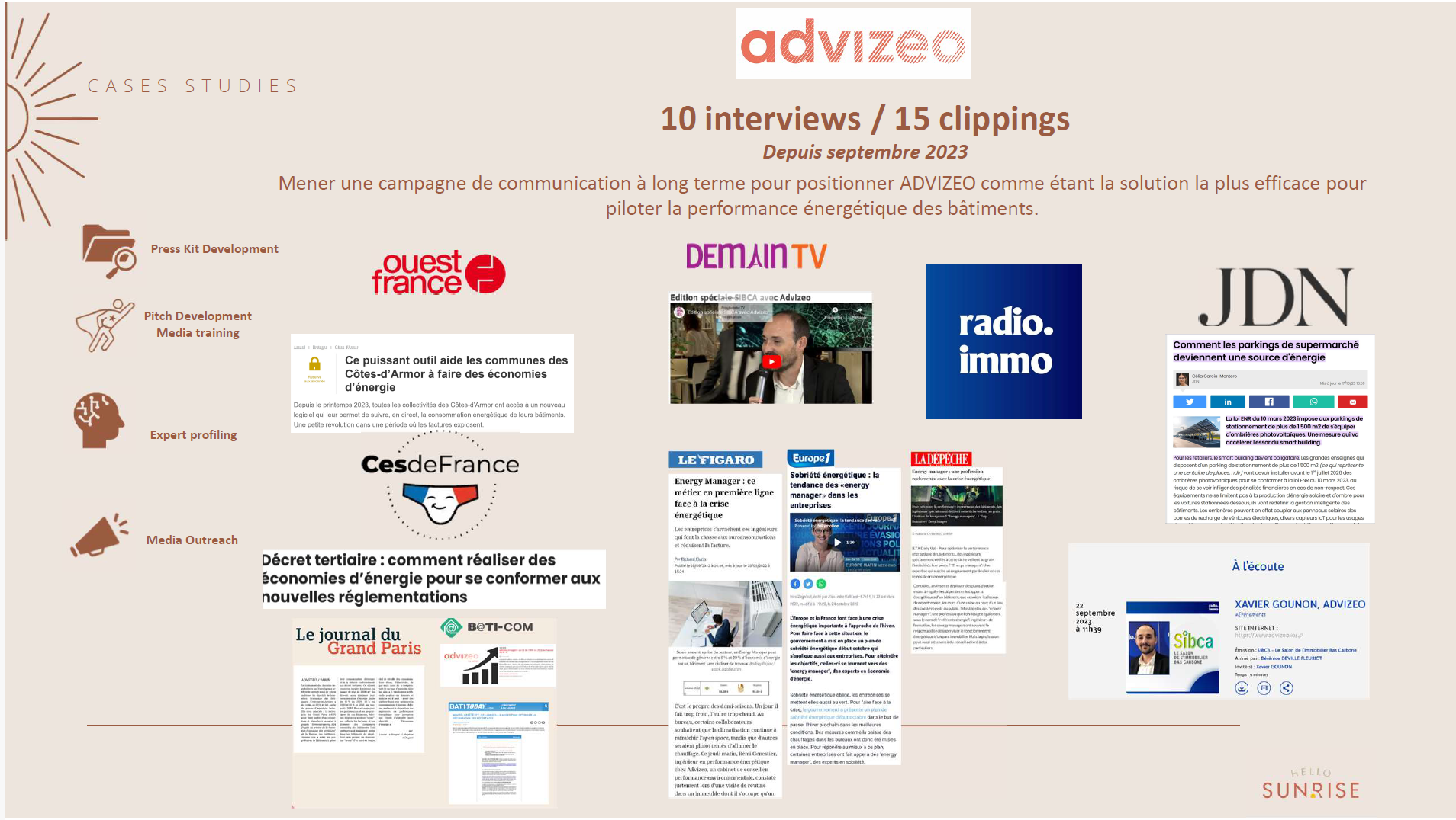 Communication pour Advizeo
