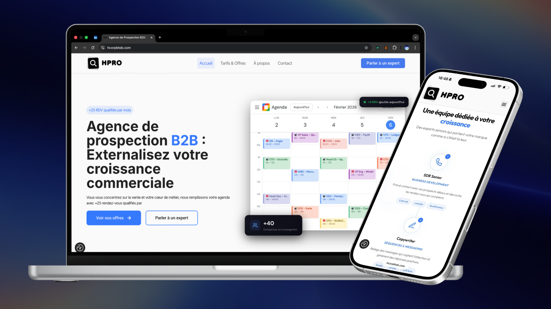 Site vitrine agence de prospection commerciale